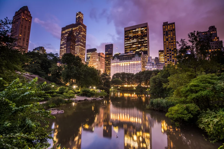 Sundown at central Park, New York