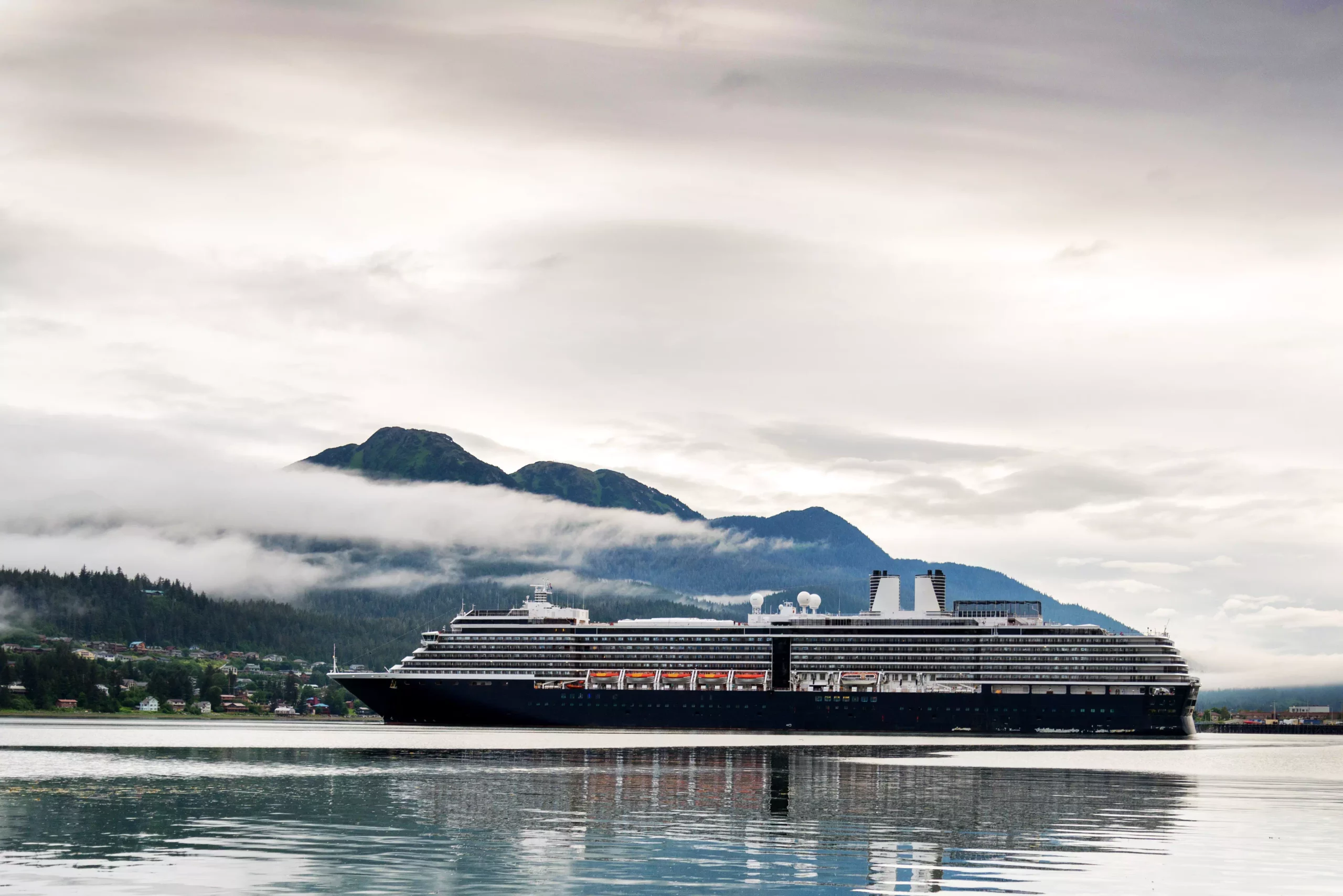 Cruise ship at a port in Juneau, Alaska