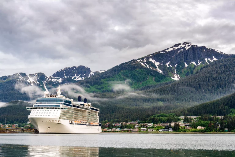 Cruise ship at port in Juneau, Alaska