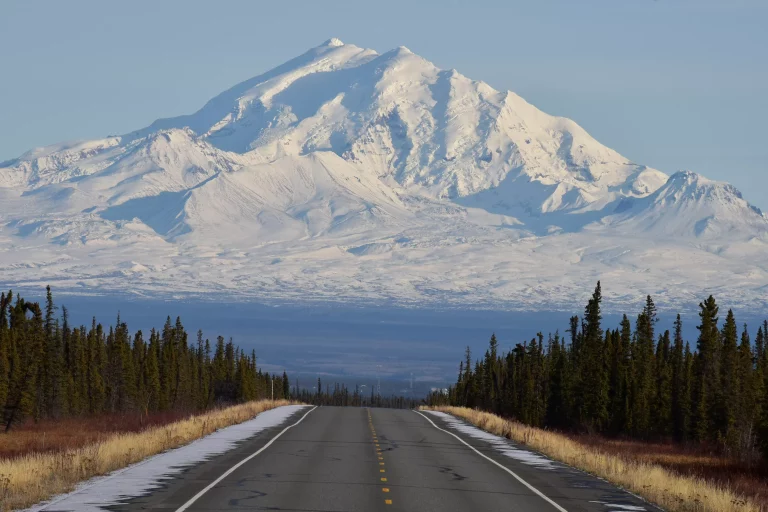 Glenn Highway and Mount Drum, Alaska