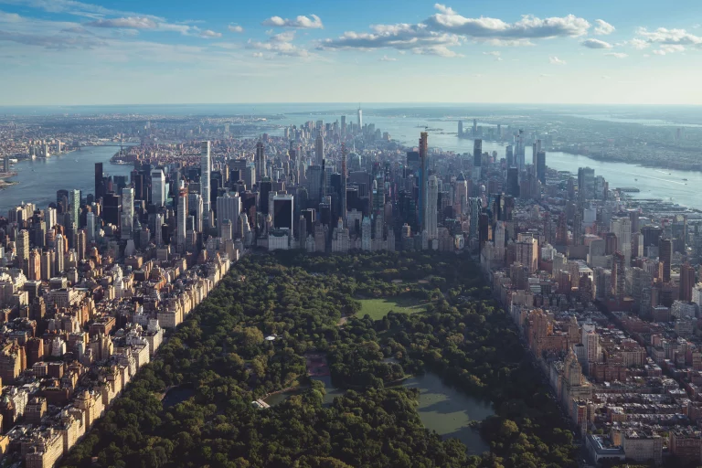 Aerial view of Central Park, NYC