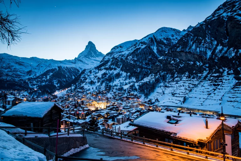 amazing view of Matterhorn peak from Zermatt