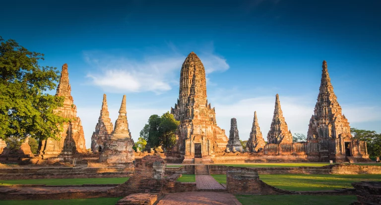 Landscape Ayutthaya Historical Park in Ayutthaya, Thailand..